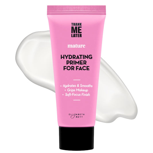 Elizabeth Mott Thank Me Later Hydrating Primer for Mature Skin – Lightweight, Gripping Face Primer for Dry, Sensitive, or Aging Skin – Smooths Texture & Hydrates with Hyaluronic Acid & Peptides, 30g | alldaygood beauty