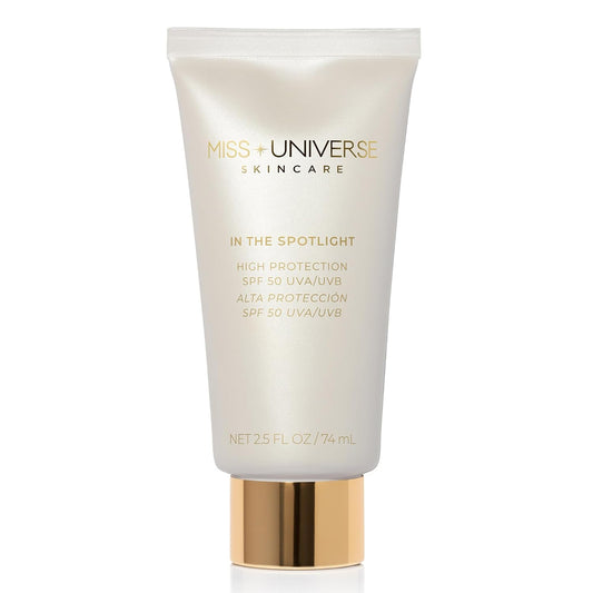 In The Spotlight SPF 50 Sun Protection and Skincare Enhancer, Facial Skin Care Product with Hyaluronic Acid, Sun Screen Protector for Faces, Personal Face Sunscreen Regimen | alldaygood beauty