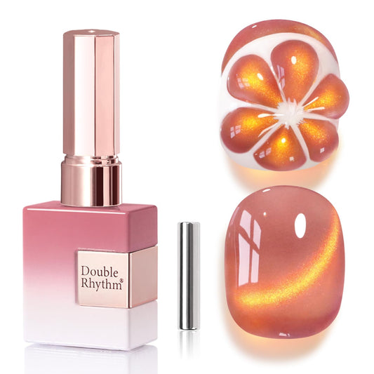 Double Rhythm Jelly Glass Cat Eye Gel Polish with Magnet 15ML Holographic Glitter Shimmer Translucent Sheer Color Magnetic Polish Salon DIY at Home (Grape Gold-MC1247) | alldaygood beauty