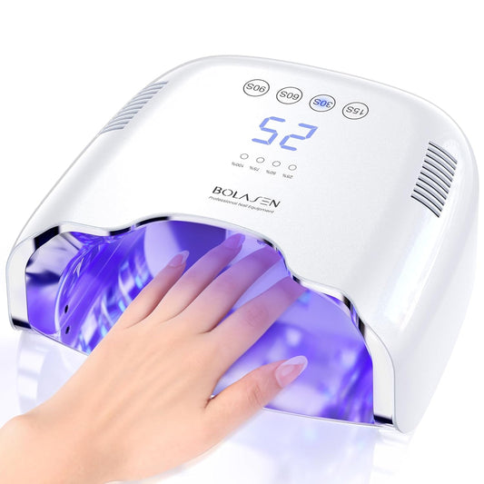 BOLASEN Cordless Rechargeable UV Nail Lamp - UV Light for Gel Nails with Metallic Reflector & Metal Base, 54W Portable Wireless LED Nail Dryer, Professional Fast Charger Curing Lamp for Salon P30 PRO | alldaygood beauty
