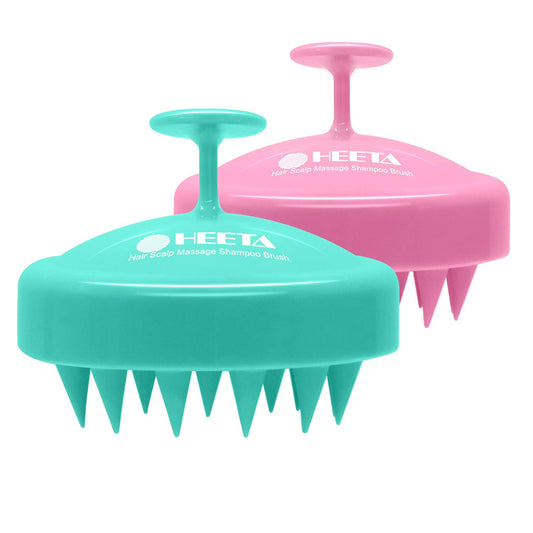 HEETA Scalp Massager Hair Growth 2-Pack, Soft Silicone Scalp Scrubber Shampoo Brush for Exfoliation Dandruff Removal Head Massage Stress Relax, Wet & Dry Use for Women Men Thick Thin Curly Hair Care