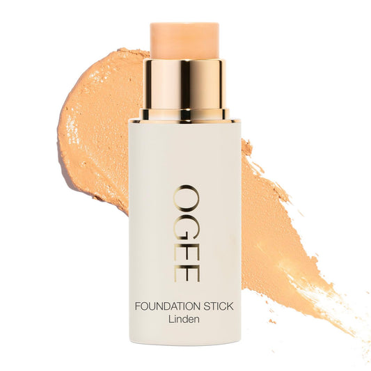 Ogee Sculpted Complexion Foundation Stick (Linden 1.25N Light Beige, Neutral Undertones) Full Coverage Foundation Makeup - Instantly Balance & Even Complexion - 70% Organic Ingredients | alldaygood beauty