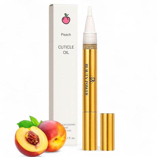 Nail Oil Cuticle Pen - Peach - Nail Strengthener & Growth Serum with Vitamin A, D, E, B5, Grapeseed & Natural Oils - Repair for Brittle, Peeling, Thin Nails - Twist Brush Pen | alldaygood beauty