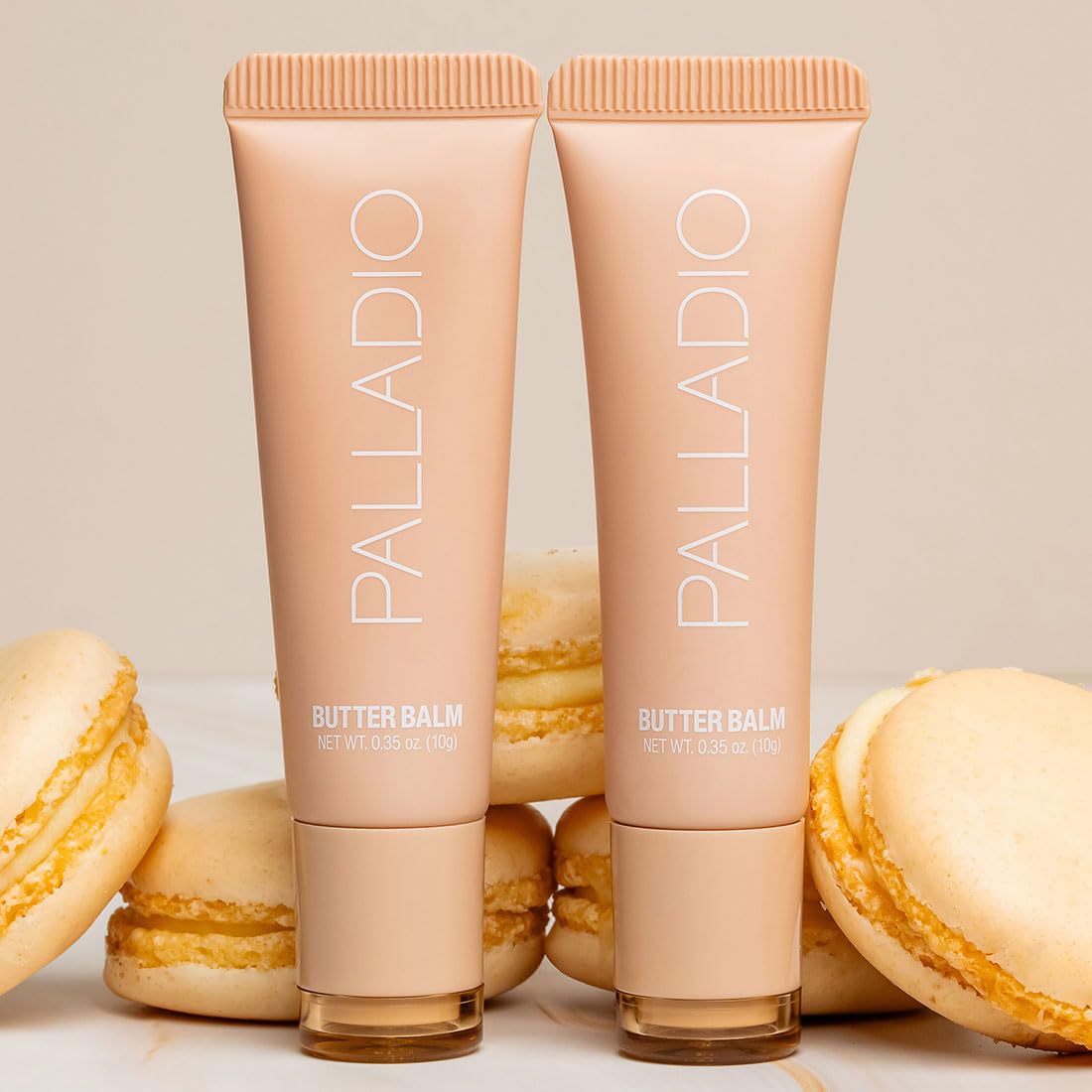 Palladio Butter Balm - Hydrating Lip Balm with Sheer Tint, Aloe, Peptides, Shea Butter, and Vegan Formulation for Instant Moisture, Shine, and Soothing Lip Care, French Vanilla