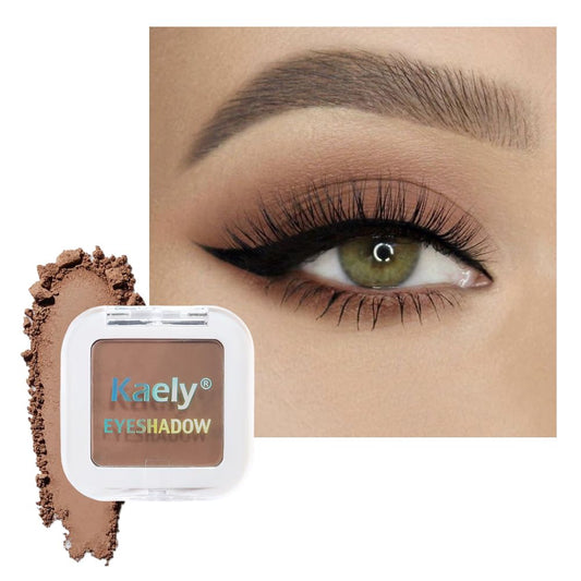 Kaely Single Eyeshadow Makeup, Rosy Brown Neutral Powder Matte Eye Shadow for Older Women, Mini Monochrome Eye Shadow Palette Pigmented Waterproof, sombras para ojos, Lightweight Blendable, 14 | alldaygood beauty
