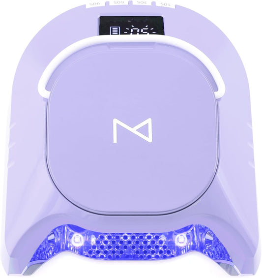 M - GlowPro Professional Hybrid 86W Wireless Rechargeable UV LED Nail Curing Lamp Cordless Nail Dryer for Gel Nails, Manicure, Pedicure (Purple) | alldaygood beauty
