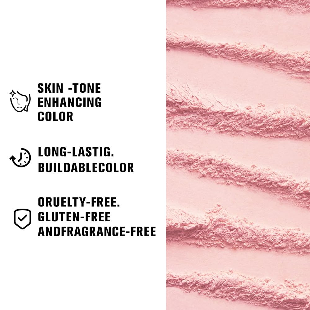 AMY'S DIARY Matte Eyeshadow, Lavender Pink Eyeshadow, Ultra-fine Lightweight Powder, Multiuse Blendable Eye shadow and Blush Makeup, Daily Matte Warm Tone Eyes Makeup, Half Pink (02#)