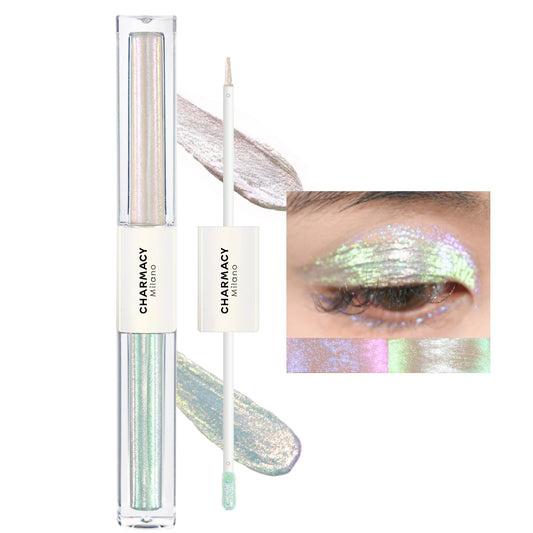 CHARMACY 2 in 1 Starlit Duochrome Liquid Eyeshadow, Glitter Sparkle Colorful Liquid Eyeliner, Quick Drying, High Pigmented, Long lasting Holographic Glitter Multichrome Eye Makeup #03 | alldaygood beauty