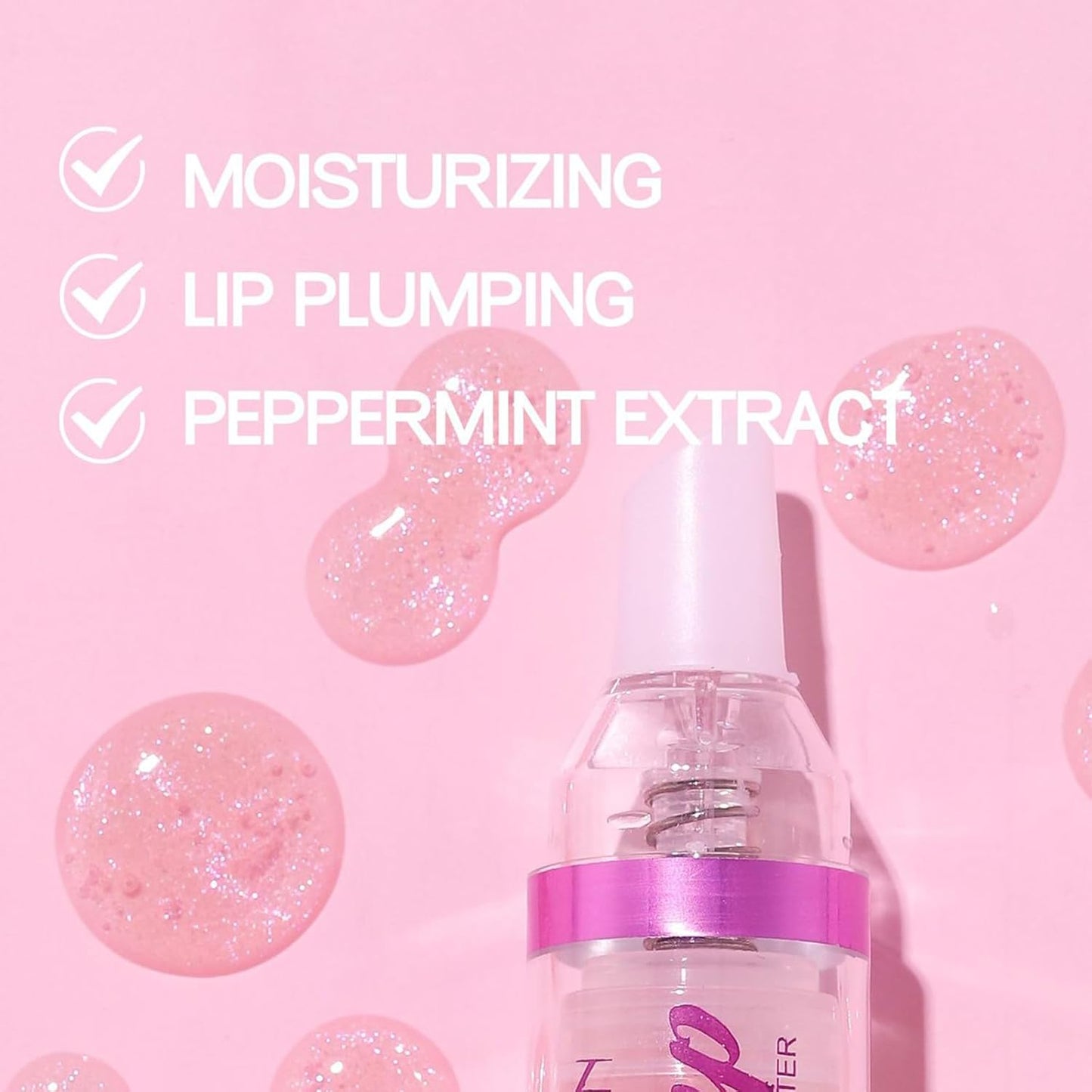 Erinde Lip Plumper Gloss, Natural Spicy Lip Plumping Booster, Ultra-Hydrating & Nourishing Plump Lip Plumper, Glossy Finish Fuller Lip Plumping Oil for Women Girls, 01#