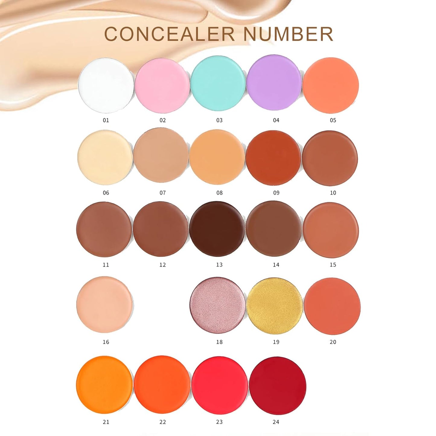 Cream Concealer Corrector Correcting Contour Makeup Set under Eye Concealer Cream Kit for Dark Circles and Blemish 15
