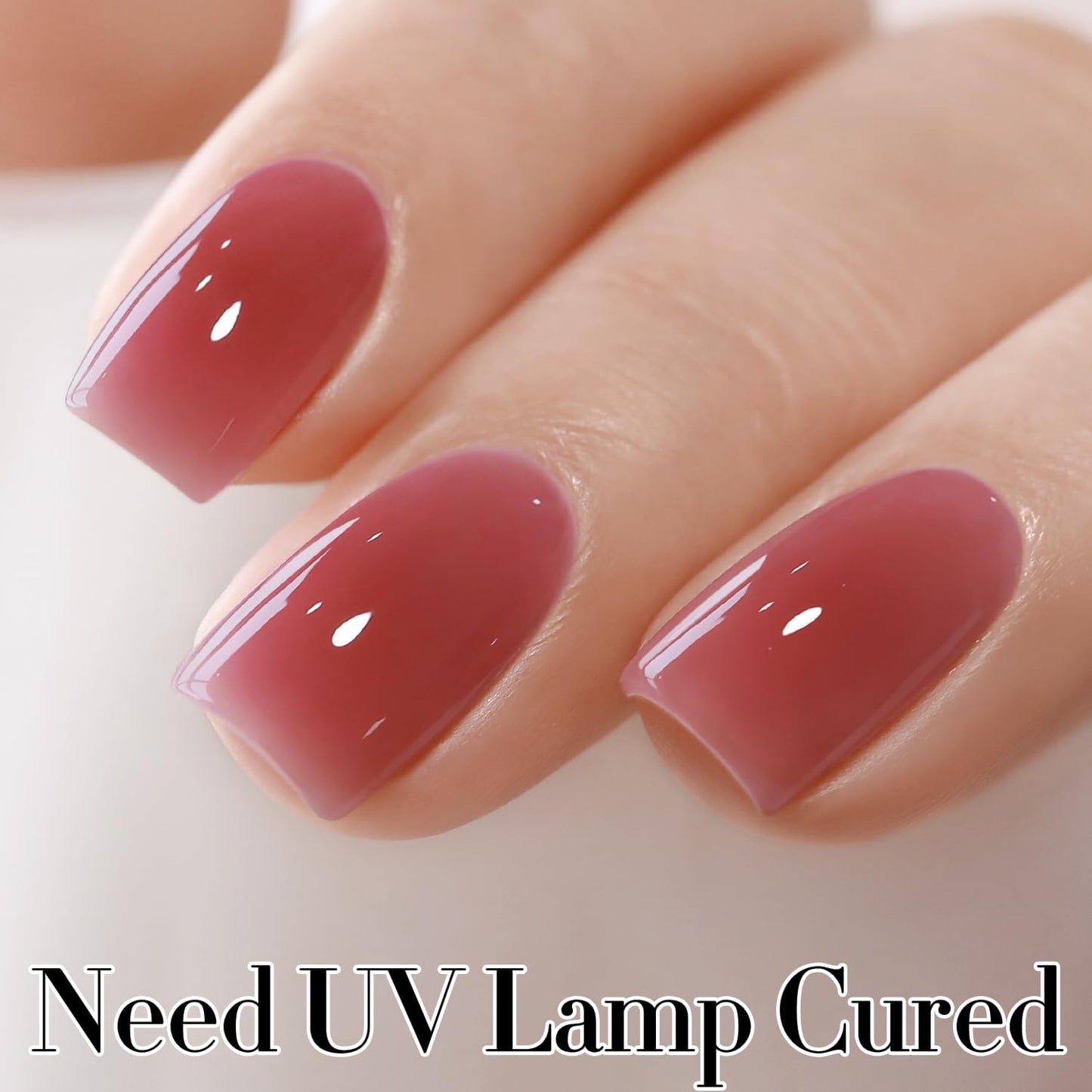 Double Rhythm 0.50 OZ Translucent Gel Polish Same Color Same Bottle Sheer Pastel Neutral Natural Milky 15 ML Jelly UV Nail Art DIY at Home (Deep Purple Pink-A1513)