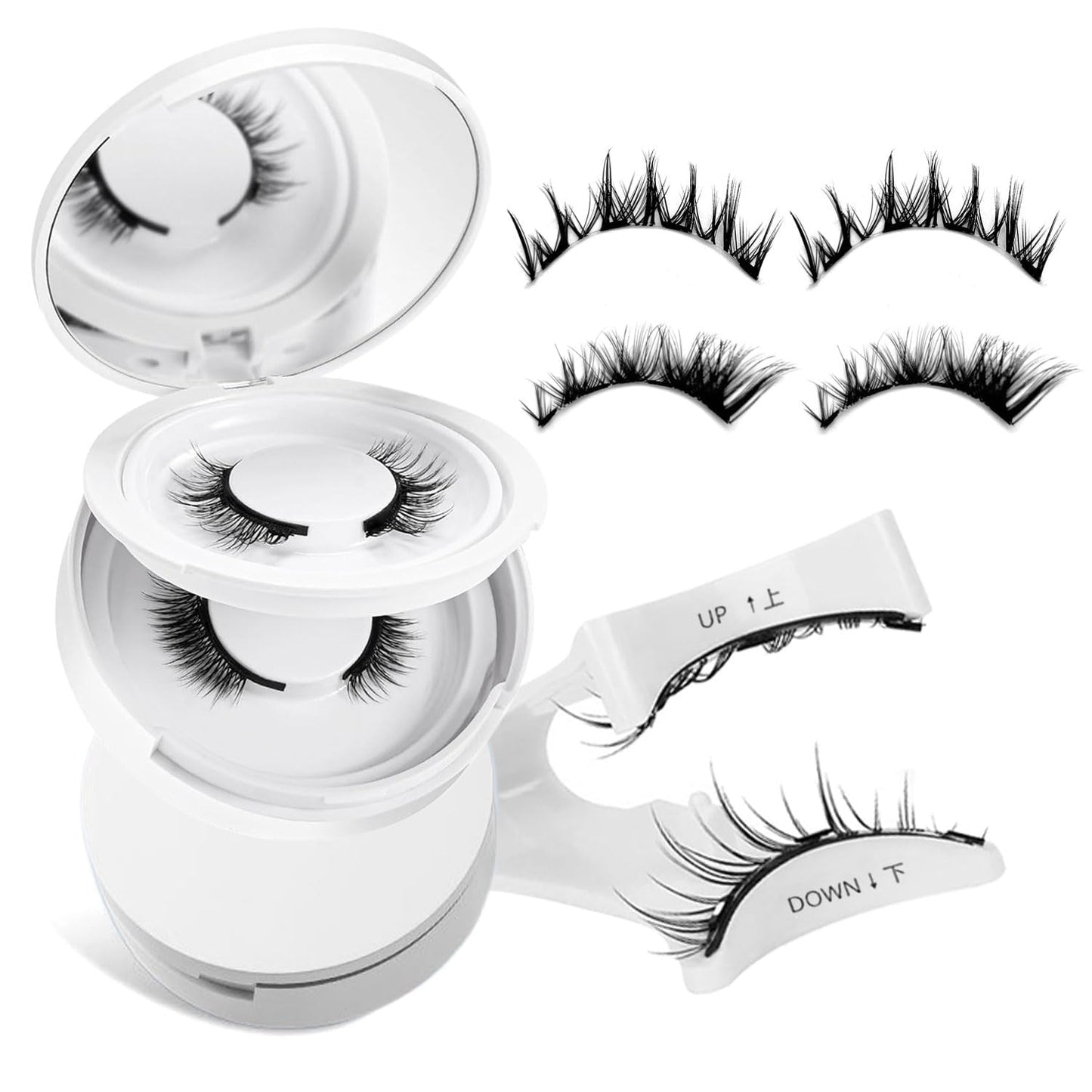 Elara Craft Magnetic Eyelashes with Applicator, Magnetic Eyelashes Without Eyeliner，Reusable Glue-Free Natural Look Eyelashes Kit Easy to Wear and Remove