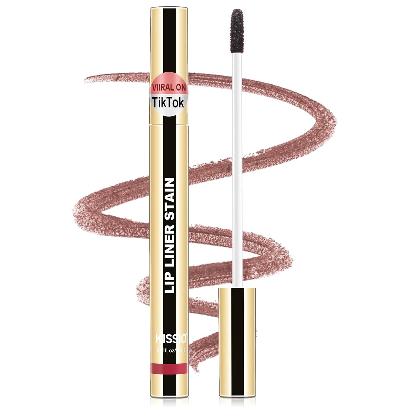 KISSIO Lip Liner Stain,Peel Off Lip Liner,Transfer Proof,Long Lasting and Waterproof,Lips Tint Tattoo,Natural Makeup Stain,Matte Finish,Light brown