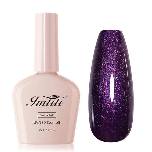 Imtiti Glitter Gel Polish,Light Purple Gel Nail Polish Nail Art Starter Manicure Salon DIY at Home(0.34 Fl Oz-1929) | alldaygood beauty