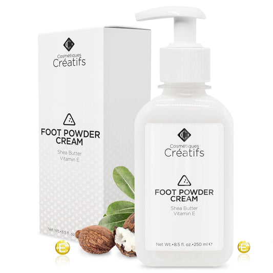 Foot Powder Cream for Dry Cracked Heels, Odor Control, and Intense Skin Hydration, 8.5 fl. oz., with Shea Butter and Vitamin E | alldaygood beauty