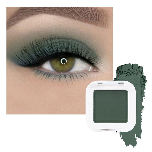 evpct Dark Green Matte Single Eyeshadow Palette, Forest Green Cream Eye Shadow Palette Makeup Singles for Older Women Matte, High Pigment Long Lasting Mini Monochrome Eyeshadow Sombra Para Ojos, 16 | alldaygood beauty