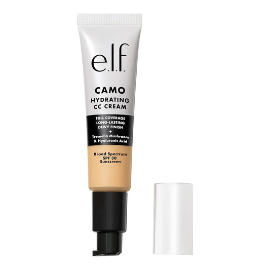 e.l.f. Hydrating Camo CC Cream, SPF 30, Color Correcting Full Coverage Foundation For A Dewy Finish, Vegan & Cruelty-Free, Light 240 W | alldaygood beauty