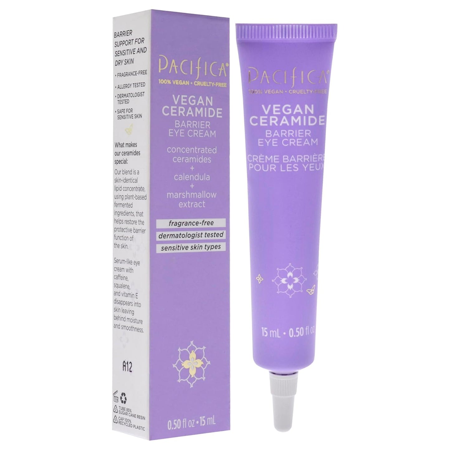Vegan Ceramide Eye Cream by Pacifica for Women - 0.5 oz Cream