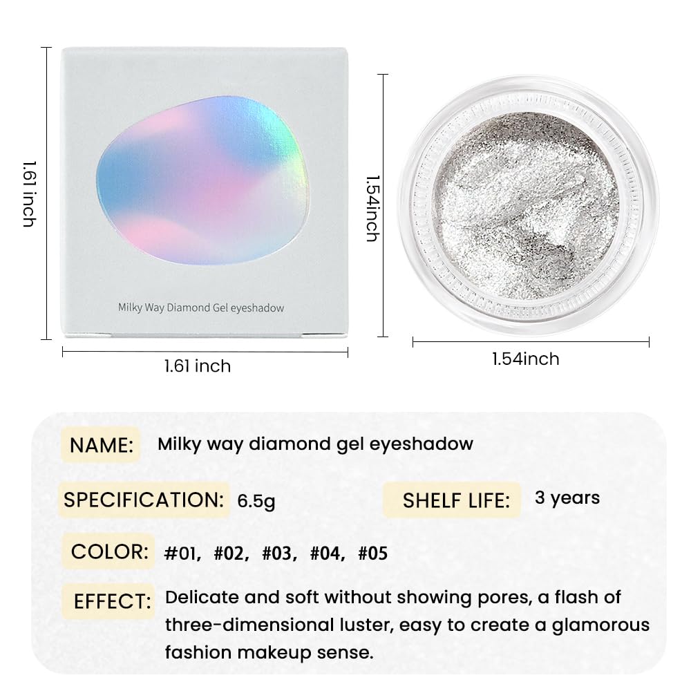 Monochrome Glitter Eyeshadow Palette,Single Silver White Gray Shimmer Eyeshadow,Long-Lasting Sheer Eye Makeup With A Sparkle Finish,Smooth Formula,Vegan & Cruelty-Free