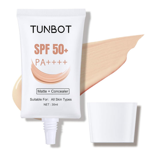 TUNBOT Long Lasting Concealer Foundation, SPF 50, Makeup to Cover Facial Imperfections, Unscented Foundation for All Skin Types (30ml) | alldaygood beauty