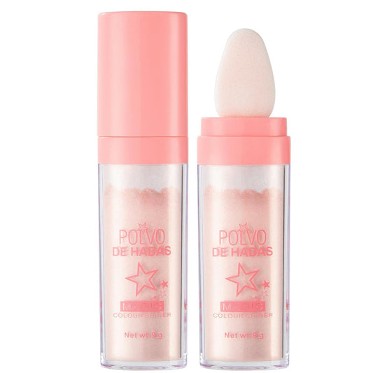 Polvo De Hadas Fairy Dust Highlight Patting Powder - Full Body Contouring and Clavicle Pearlescent Patting Powder for Face and Eye, Christmas Sparkling Body Glitter (#02 Fairy Pink) | alldaygood beauty