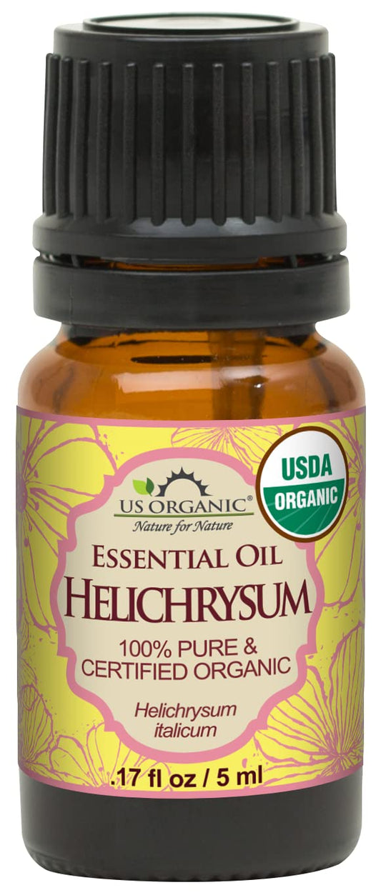 US Organic Helichrysum Essential Oil, USDA Certified Organic, Steam Distilled, Sourced from The Balkan Peninsula, High end Essential Oil (5 ml) | alldaygood beauty
