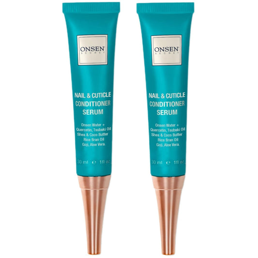 Onsen Nail & Cuticle Cream Treatment w/Japanese Tsubaki, Jojoba & Lavender Oil, Shea Butter - Strengthens Nails, Softens Cuticles - Daily Repair Care (2 Count/30 ml) | alldaygood beauty