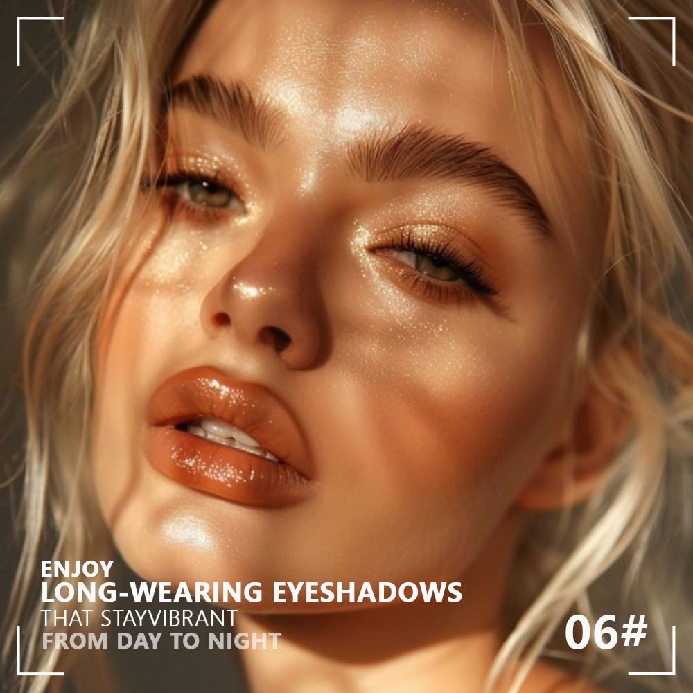 Monochrome Powder Eyeshadow Palette Makeup,Brown Natural Neutral Single Shimmer Eye Shadow for Older Women,Buildable Sparkly Eye Finish,Long Lasting Naturing-Looking