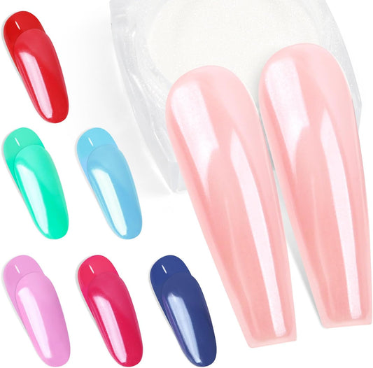 Artdone Clear Pearl Chrome Nail Powder,Iridescent Aurora Powder Metallic Mirror Effect Pigment Pearlescent Mermaid Pigment Pearl Glitter Dust Kit,Nail Art Decoration, Resin Craft | alldaygood beauty