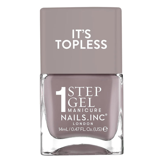 Nails Inc It's Topless Gel-Like Nail Polish, 4-in-1 Base Coat, Treatment, Color & Top Coat, Long Lasting, Strong, Chip Free Nails, Glossy Salon Quality Manicure, Air Dry Nail Polish, Megan, 0.47 Fl Oz | alldaygood beauty