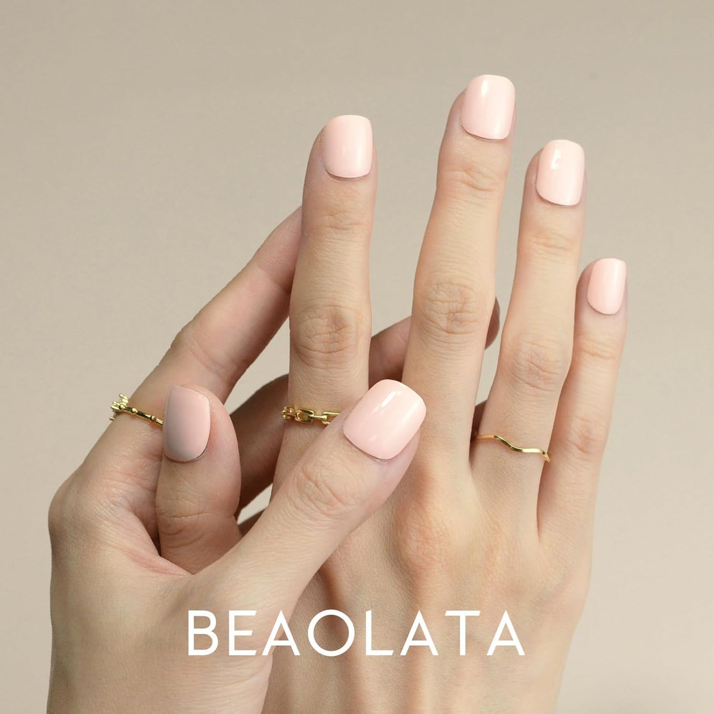 Nail Polish Strips, 32PCS Salon Quality Wraps, Long Lasting Gel Nail Stickers for Women Easy Apply& Remove (Sweet Pink)