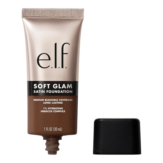 e.l.f. Soft Glam Foundation, Medium Coverage, Long-Lasting & Buildable Foundation For A Smooth, Satin Finish, Vegan & Cruelty-Free, 62 Rich Warm | alldaygood beauty