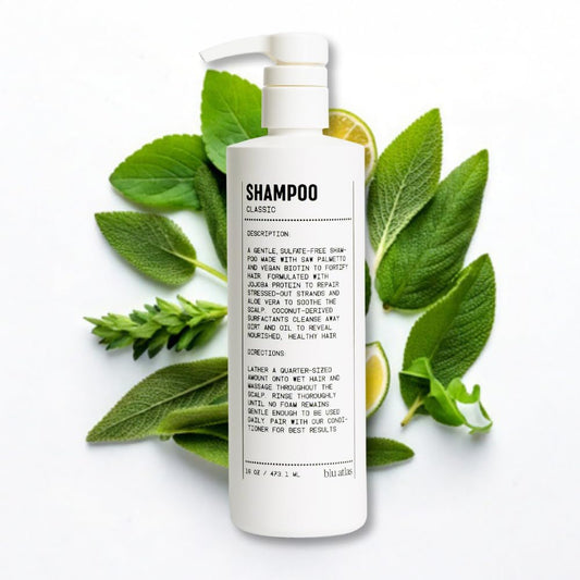 Blu Atlas Men's Natural Shampoo – Organic, Sulfate-Free, Paraben-Free – Deep Cleansing & Hydrating – Classic Scent (Bergamot, Sage, Patchouli) – Made in America– 16 oz | alldaygood beauty