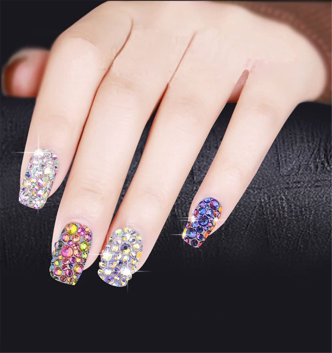 3000 Pieces SS6 2mm Flatback Rhinestones Clear Glass Round Gems Crystals for Nail Art DIY Crafts Clothes Shoes Bags （Dark Purple）