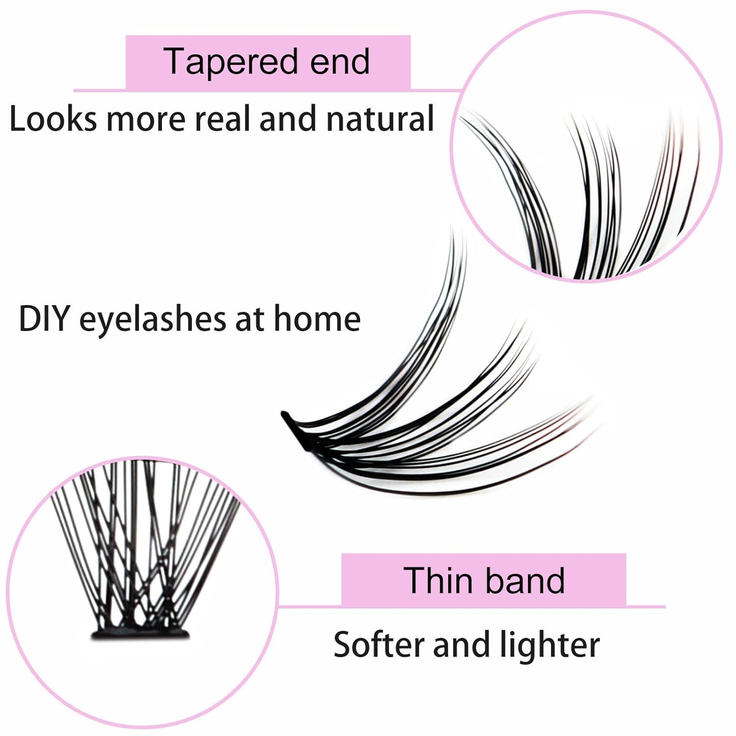 Eyelash Clusters LAUBESS Lash Clusters Individual Lashes Cluster Eyelash Extensions DIY at Home Waterproof Cluster Lashes (30D-D-14)