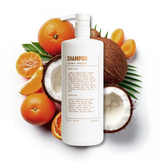 Blu Atlas Men's Natural Shampoo – Organic, Sulfate-Free, Paraben-Free – Deep Cleansing & Hydrating – Coconut Apricot Scent – Made in America – 32 oz | alldaygood beauty
