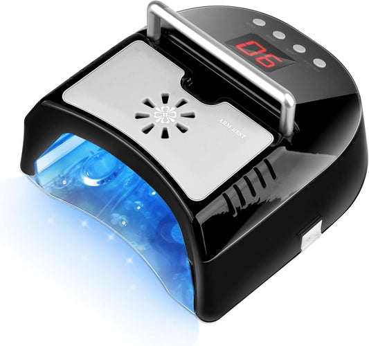 72W Professional UV Led Nail Lamp,Cordless Nail Curing Light for Gel Nails with Fan, IMENE Rechargeable Nail Dryer with Portable Handle Perfect for Salon Home Nail Art(Black) | alldaygood beauty