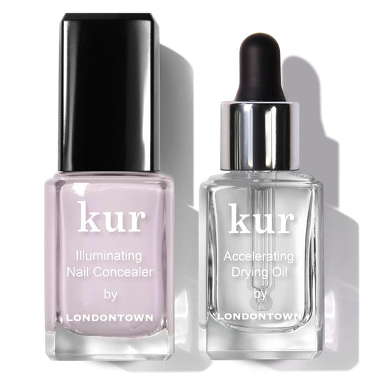 LONDONTOWN Perfect In A Pinch - Pink Nail Concealer and Accelerating Drying Oil Nail Polish Manicure Set, .40fl oz | alldaygood beauty