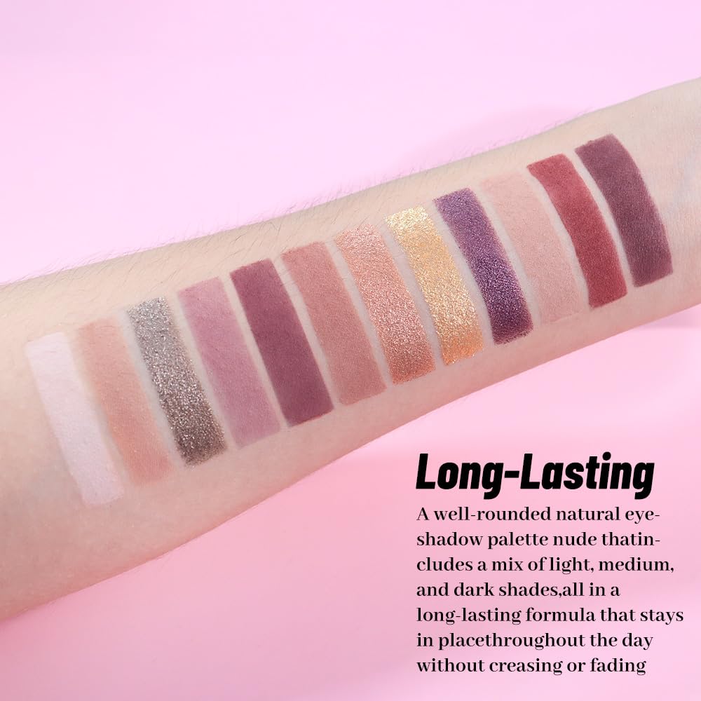 Neutral Smokey Eye Shadow Palette,Nude Mauve Rose Gold Cream Eyeshadow Palette,Make Up Pallets for Women Natural Eyeshadow for Eyes Long Lasting Naturing-Looking
