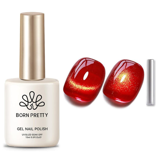 Born Pretty Cat Magnetic Eye Gel Nail Polish,Red Magnetic Gel Polish Fair Maiden Cat Magnetic Eye Gel Manicure Nail Art DIY 15ml | alldaygood beauty