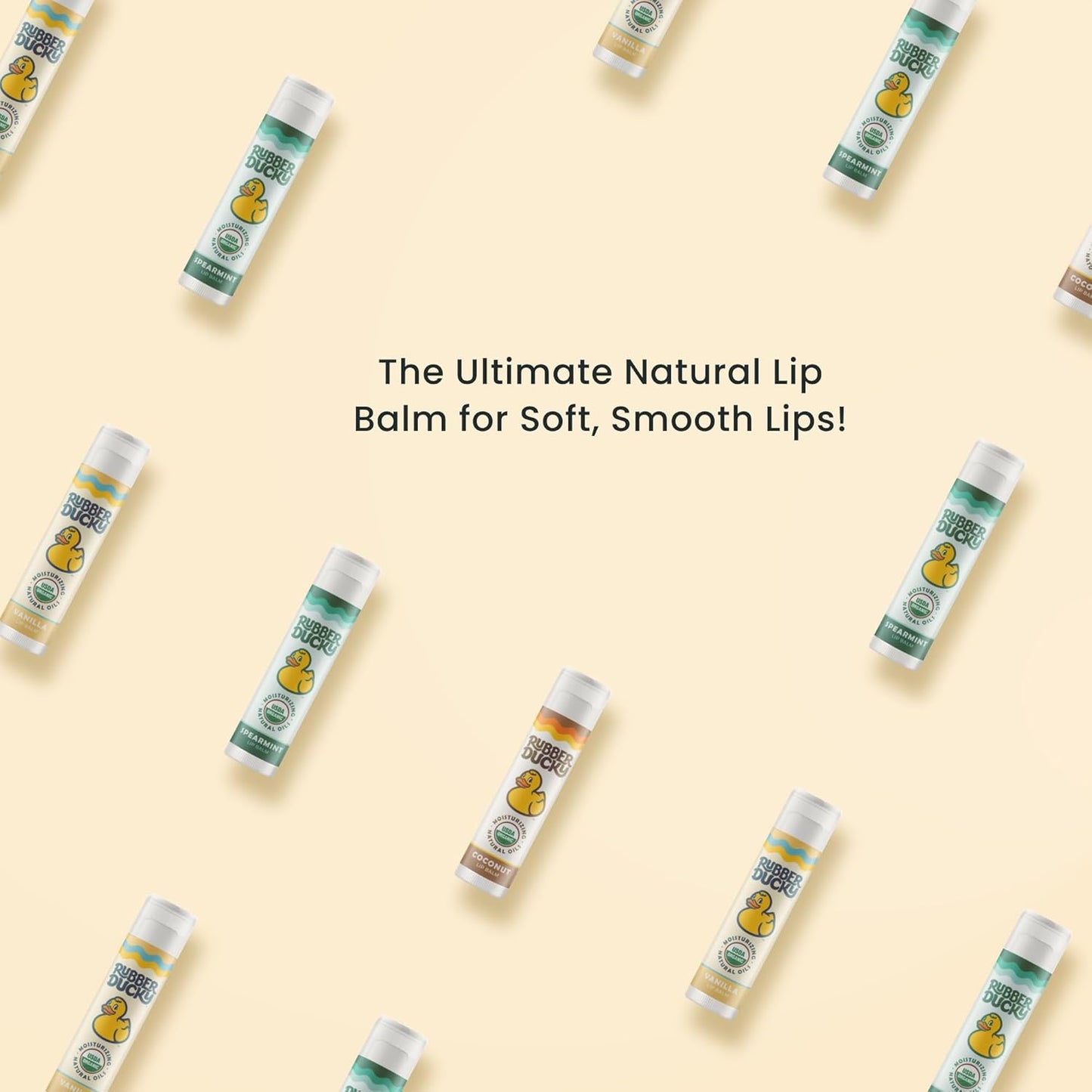 Rubber Ducky Sunscreen - Organic Lip Balm for Women, All Natural Lip Balm Stick with Vitamin E - Moisturizing & Hydrating Lip Balm for Dry Lips - Untinted and Non-Toxic Lip Care - Coconut, 3 Pack