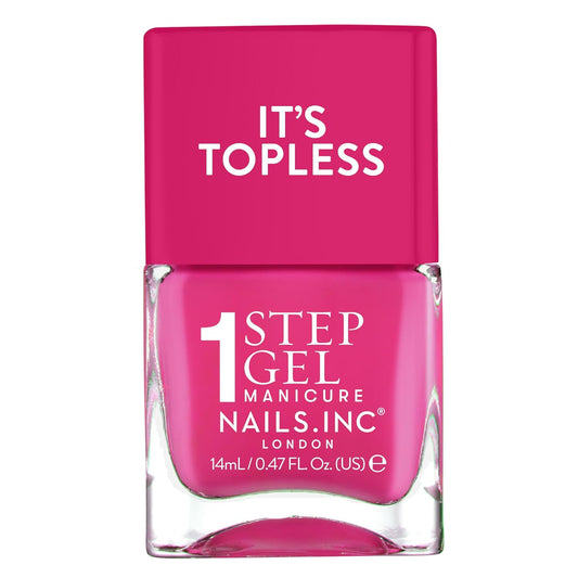 Nails Inc It's Topless Gel-Like Nail Polish, 4-in-1 Base Coat, Treatment, Color & Top Coat, Long Lasting, Strong, Chip Free Nails, Glossy Salon Quality Manicure, Air Dry, Olivia, 0.47 Fl Oz | alldaygood beauty