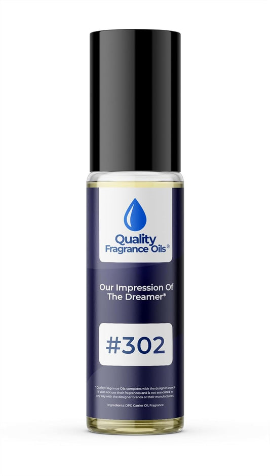 Quality Fragrance Oils' The Dreamer for Men Impression #302 | Long-Lasting Perfume Oil, Alcohol-Free, Strong Scent, 10ml Roll-On | Affordable Alternative to Designer Fragrances