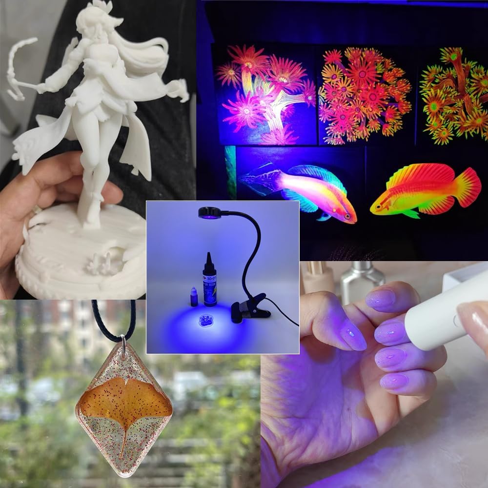 5W Gooseneck UV Resin Curing Light for UV Resin molds Jewelry Making DIY Crafts and gooseneck uv lamp for Gel x Nails