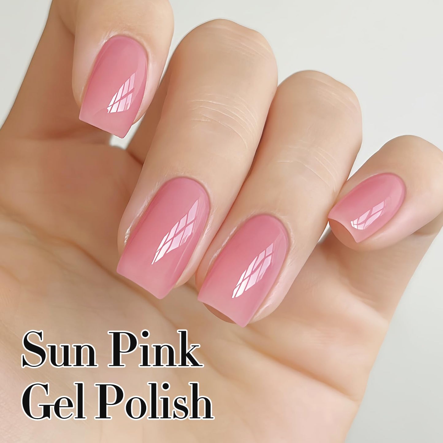 Double Rhythm Gel Polish Translucent Sheer Neutral Natural Light Milky Same Color Same Bottle 15ML Jelly Polish Art DIY at Home (Sheer Pink-A1386)