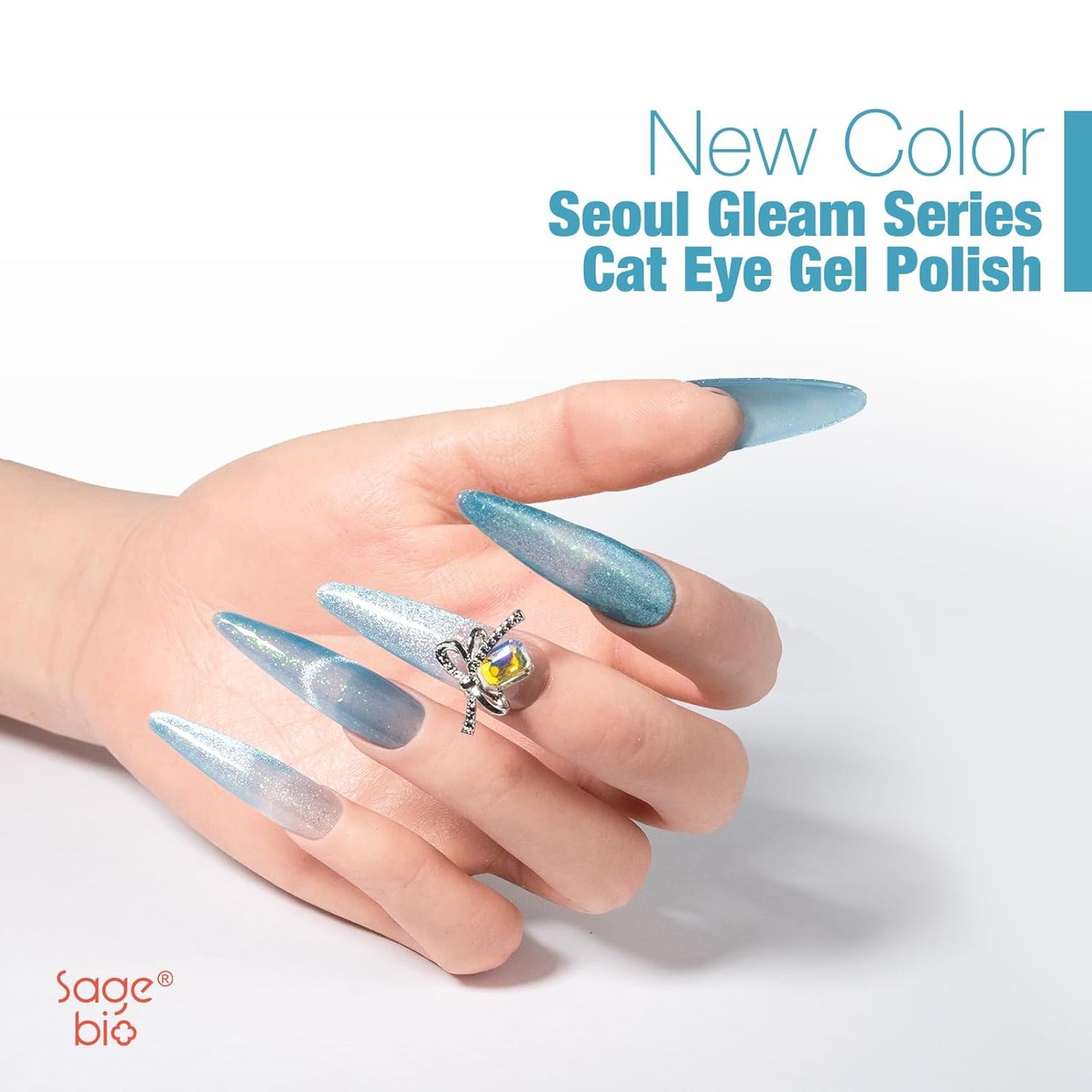 15ml Cat Eye Gel Nail Polish with Magnet Shimmer Glass Bead Effect 14