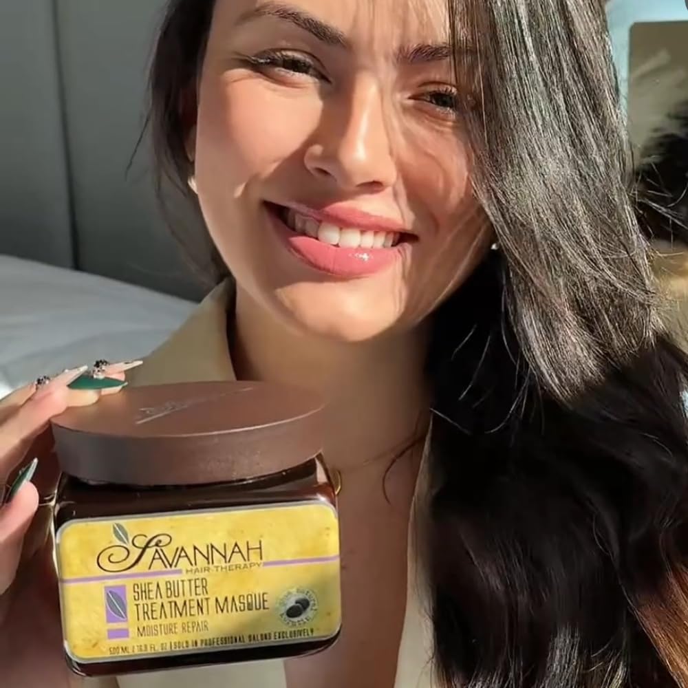 Savannah Deep Conditioning Hair Mask – Restores Shine & Softness to Dry, Curly, or Chemically Treated Hair – Anti-Frizz, Hydrating Formula with Keratin & Shea Butter – 500ml (16.9 oz)