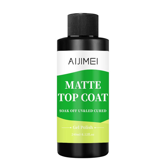AIJIMEI Elegant Satin Matte Top Coat for Nails Finish Nail Polish Matte Nail Top Coat, Long-Lasting Nail Polish Matte Top Coat & Quick-Dry Top Coat Satin Matte TopCoat 8 Fl Oz | alldaygood beauty