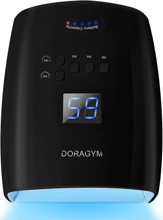 UV LED Nail Lamp, Cordless Gel Polish Dryer for Professional Gel Manicures - Black | alldaygood beauty