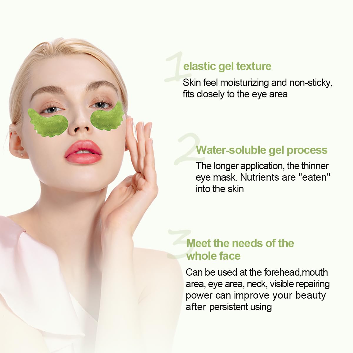 12Pcs Under Eye Patches for Dark Circle, Cucumber Moisturizing Eye Mask Hyaluronic Acid Eye Mask, Cooling Crystal Angle Wings Eye Mask, Hrydrate & Moisture Gel Under Eye Treatment Skin Care Products (Cucumber )